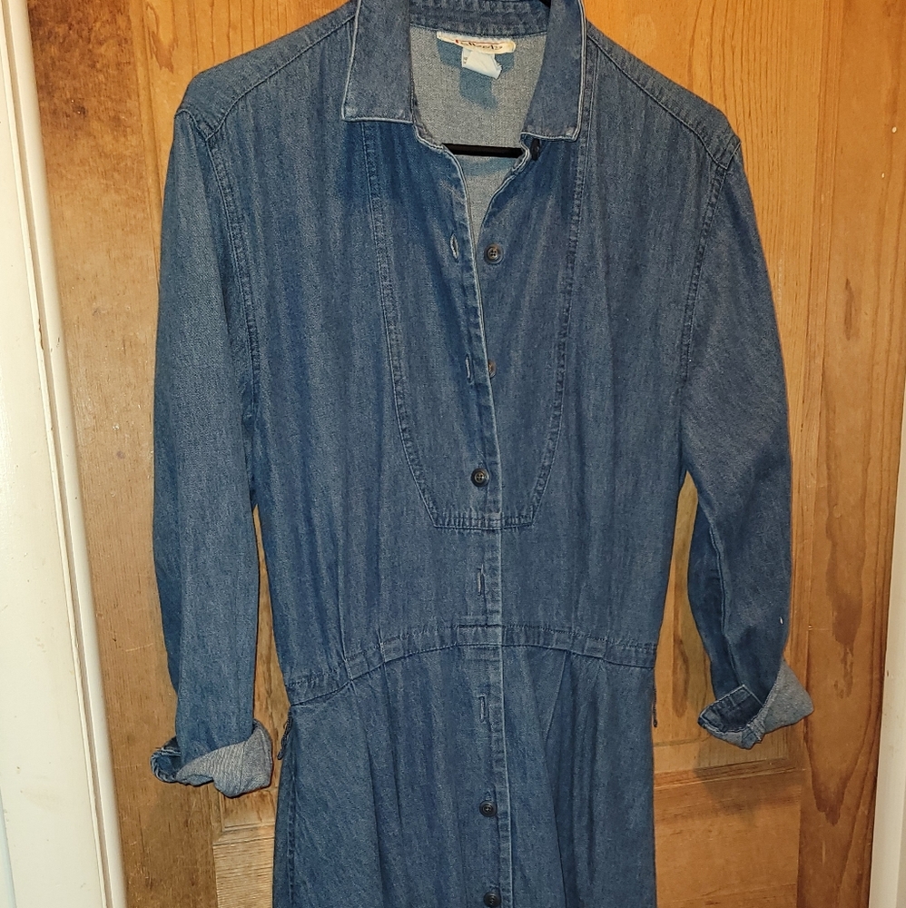 Vintage Talbots swing jean dress - Picture 2 of 7